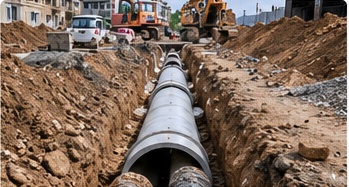 Sewer line installation project in Bokaro