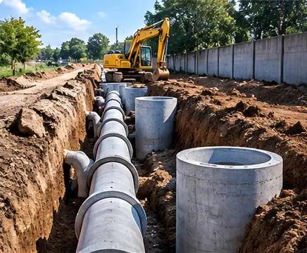 Sewer line installation project