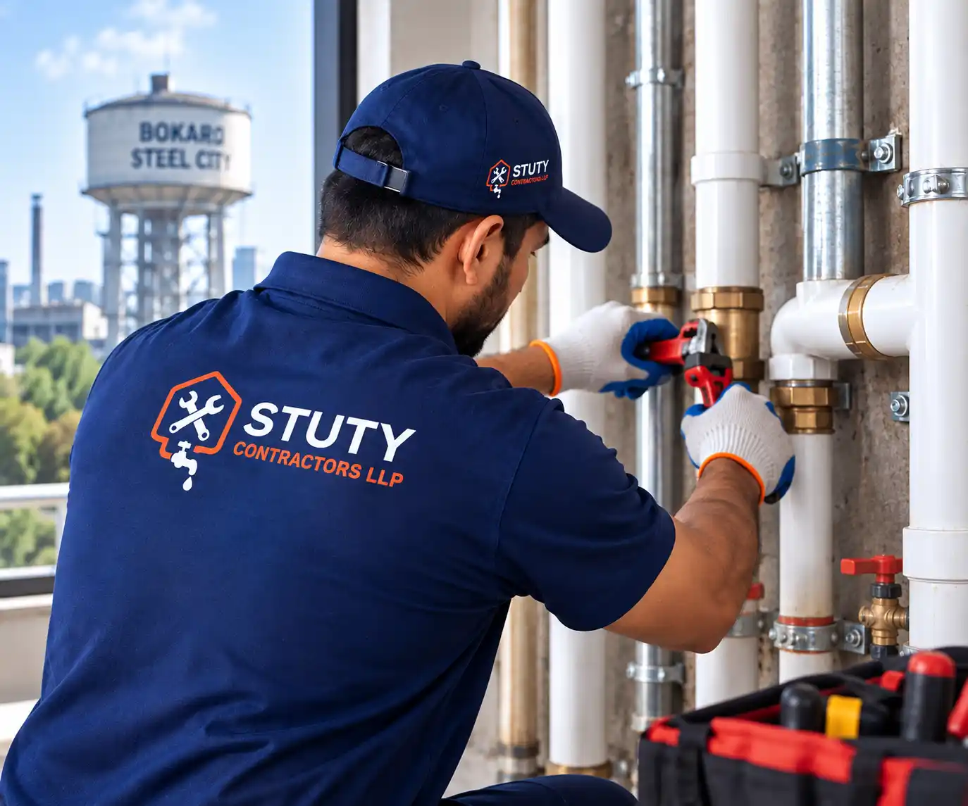 STUTY Contractors LLP plumbing professional working in Bokaro